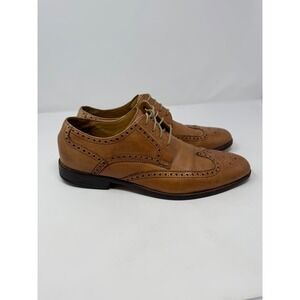 Cole Haan Mens Leather Wingtip Oxford Dress Shoes Brown Size 12M c09303